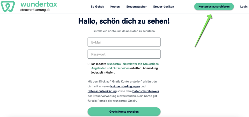 Wundertax kostenlos ausprobieren